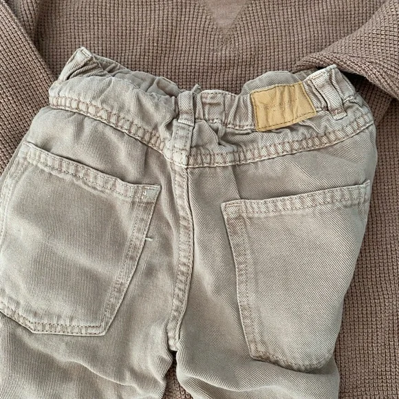 Zara mauve waffle Knit cotton Sweater and ankle Pants Set - Picture 6 of 6